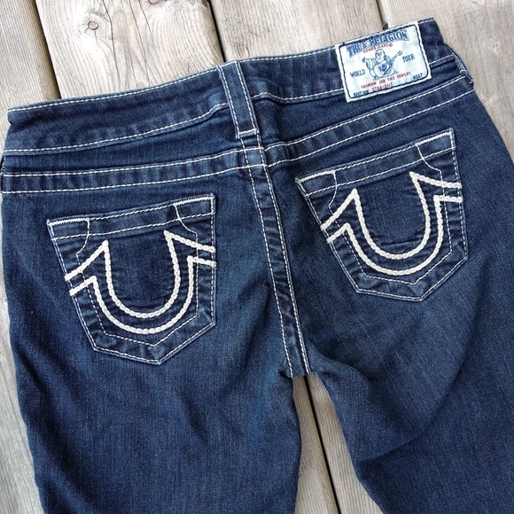 True Religion | Size 27 World Tour Dark Wash Low Rise Straight Jeans - Picture 4 of 11